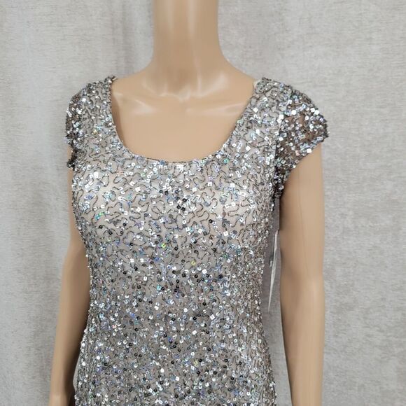 JUMP apparel Sparkly Silver Sequin Dress, Juniors Size 3/4 NEW NWT - Picture 2 of 14
